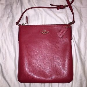 Red coach purse side body bag